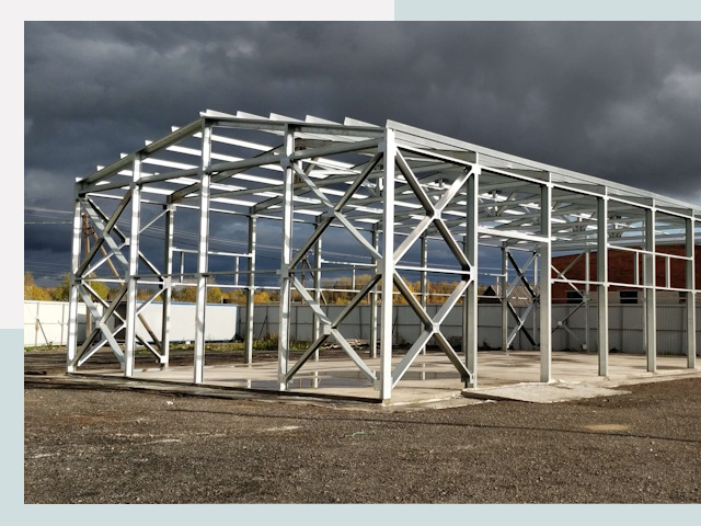 Двускатные ангары в Конаково от 608 руб. за квадрат